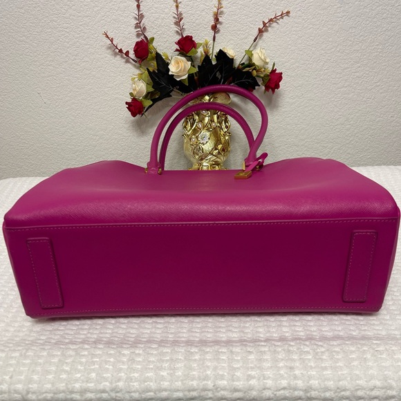 Five (5) Compartments MCM Fuchsia Satchel Bag - Picture 6 of 14